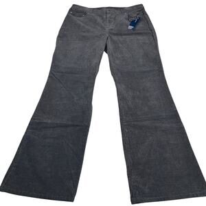 Jones New York Signature Stretch Corduroy Boot Cut Jeans Medium Charcoal Size 14